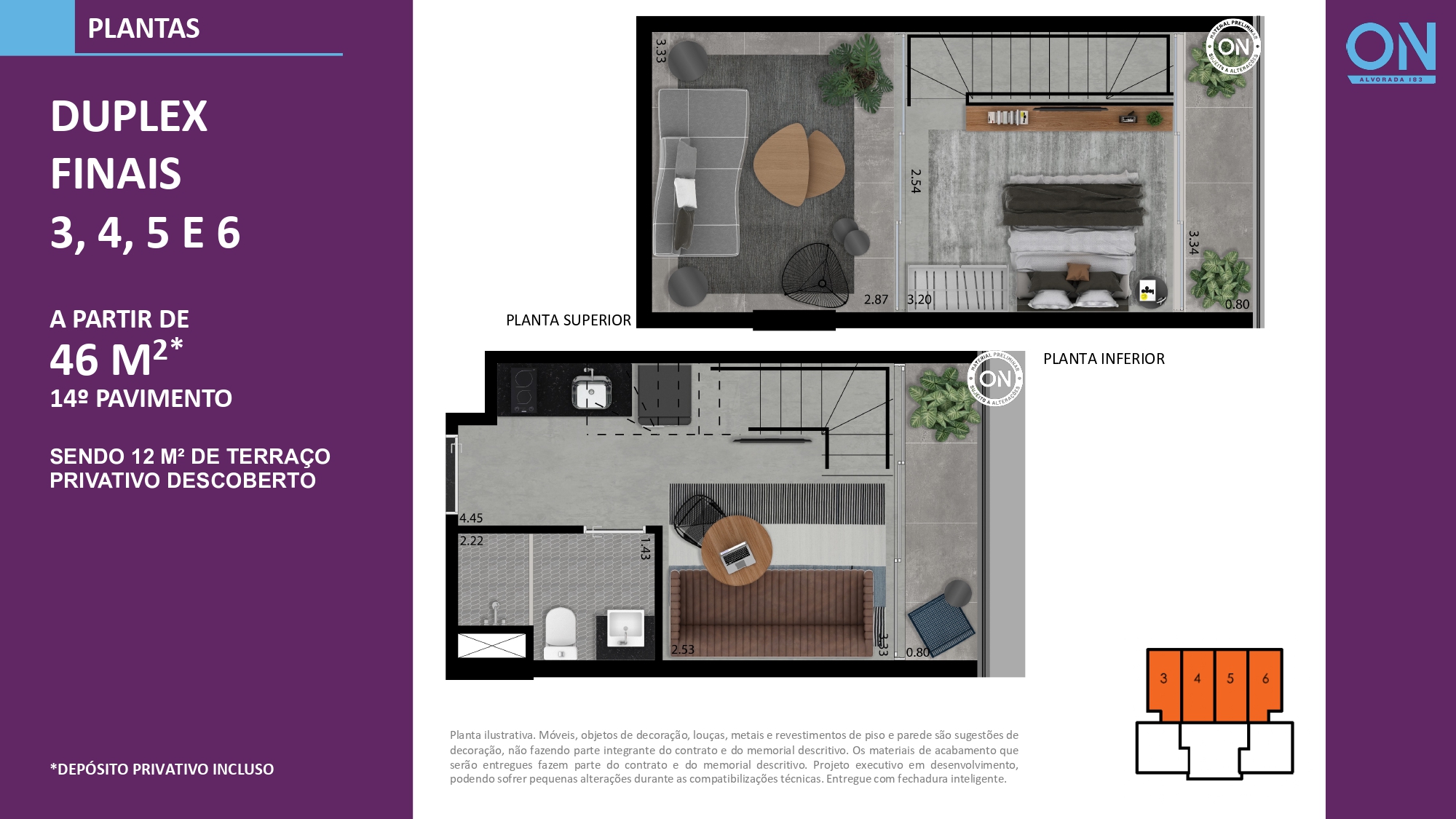 Planta - Studio à venda, Vila Olímpia, com 1 quarto, 23,09m² - Urbano Broker