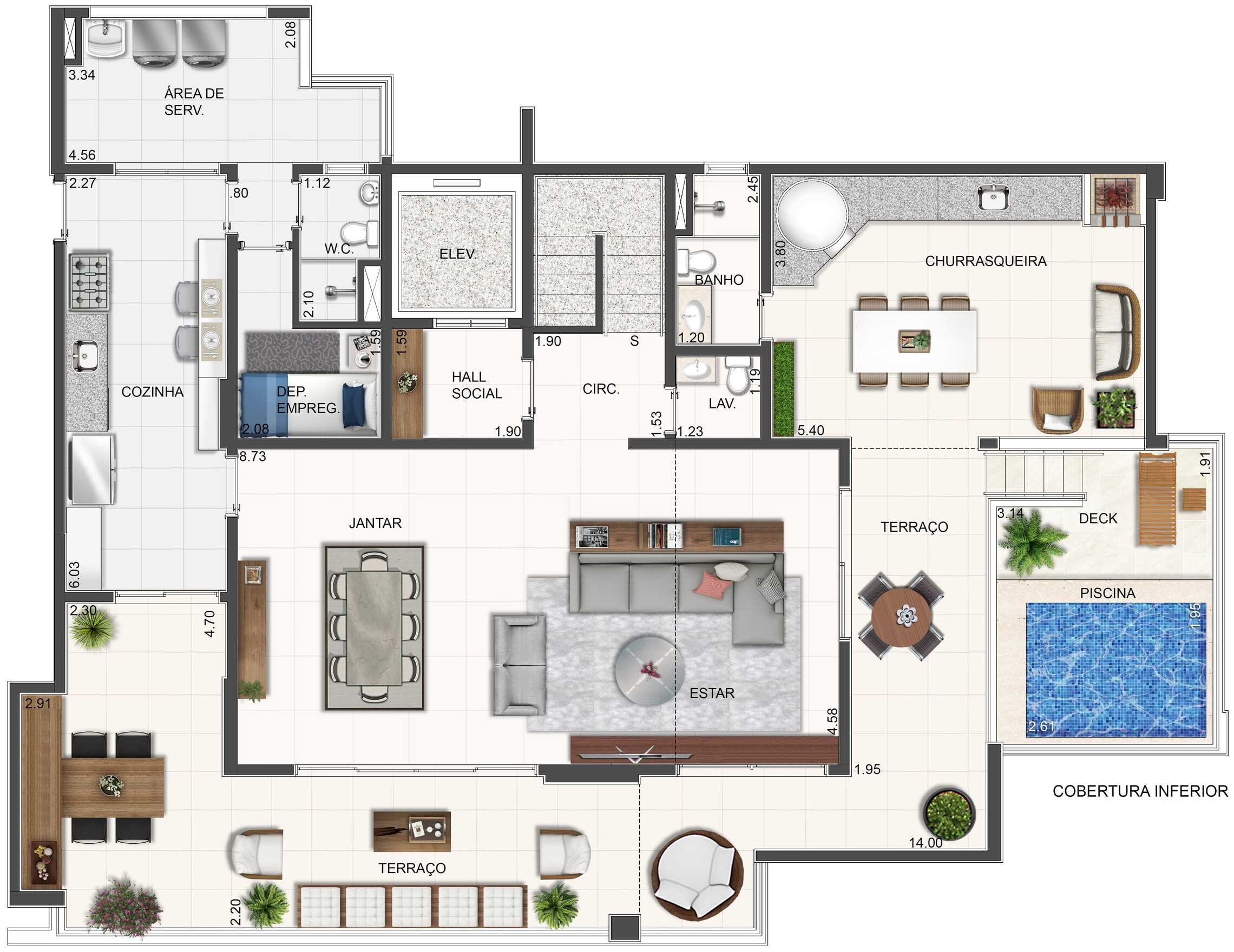 Planta - Apartamento à venda em São Paulo, Santana, com 4 quartos, 183,3m² - Urbano Specialist Real Estate